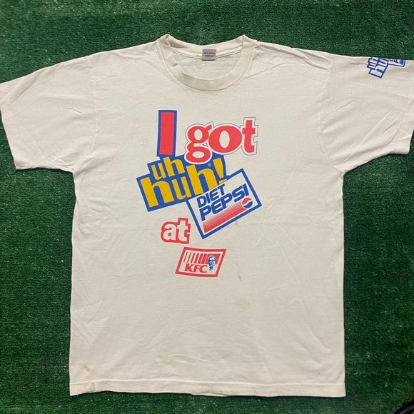 Vintage 90s Diet Pepsi Uh Huh KFC Single Stitch Promo Tee - Picture 1 of 6